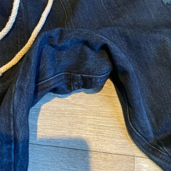 One Teaspoon Shabbies Dark Wash Distressed Drawstring Jeans Size Small - Picture 9 of 13